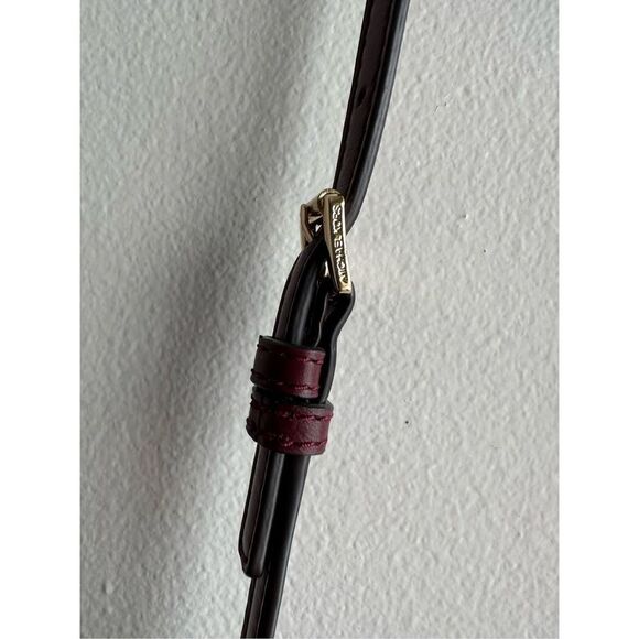 Michael Kors medium half dome deep wine red crossbody suede leather gold chain p - Picture 4 of 8